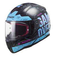 LS2 Helmets - Rapid FF353 Player Black Sky Blue - หมวกกันน็อคเต็มใบ