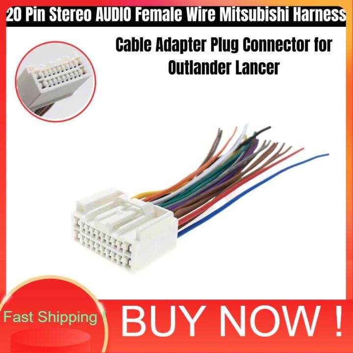 MG 20 Pin Stereo AUDIO Female Wire Mitsubishi Harness Cable Adapter