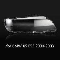 2ชิ้นสำหรับ-BMW X5 E53 2000-2003กรอบไฟหน้ารถยนต์ที่เปลี่ยนฝาครอบหลอดไฟหน้าโคมไฟเปลือกแก้วโป๊ะ (ซ้าย + ขวา)