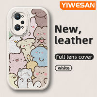 YIWESAN เคสสำหรับ Realme GT Neo 2 GT 2 GT Neo 3T Q5 Pro 5G เคสการ์ตูนกระต่ายน่ารักกับลูกแมวดีไซน์ใหม่เคสหนังนิ่มคลุมทั้งหมดเคสป้องกันกล้องกันกระแทกขอบสี