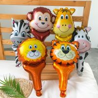 FERAB น่ารักค่ะ 5ชิ้น ตกแต่ง globos ตกแต่งปาร์ตี้ในป่า มือถือ ลูกโป่งฟอยล์หัวสัตว์ ของเล่นติดมือ ของเล่นเด็ก บอลลูนอากาศพอง