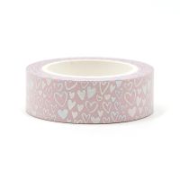 New 1PC silver foil hearts Washi Tape Rice Paper DIY Scrapbooking Adhesive Masking Tape 1.5cm*10m Stationery