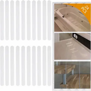  Anti-slip Strips, Safety Shower Treads Stickers - 24 Pcs,  Bathtub Non Slip Stickers, Anti Skid Tape for Shower,Tub,Steps,  Floor-Strength Adhesive Grip Appliques for Baby,Senior,Adult (Clear)8 x  0.8In : Home & Kitchen