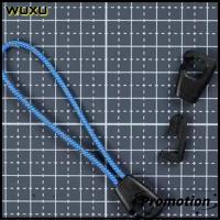 WUXU 4pcs เหล็กพลาสติกเหล็ก ตัวล็อคสาย สีดำสีดำ ที่หนีบหางเชือก สปริงตะขอเกี่ยว ของใหม่ คลิปปลาย ชิ้นส่วนเครื่องมือกลางแจ้ง