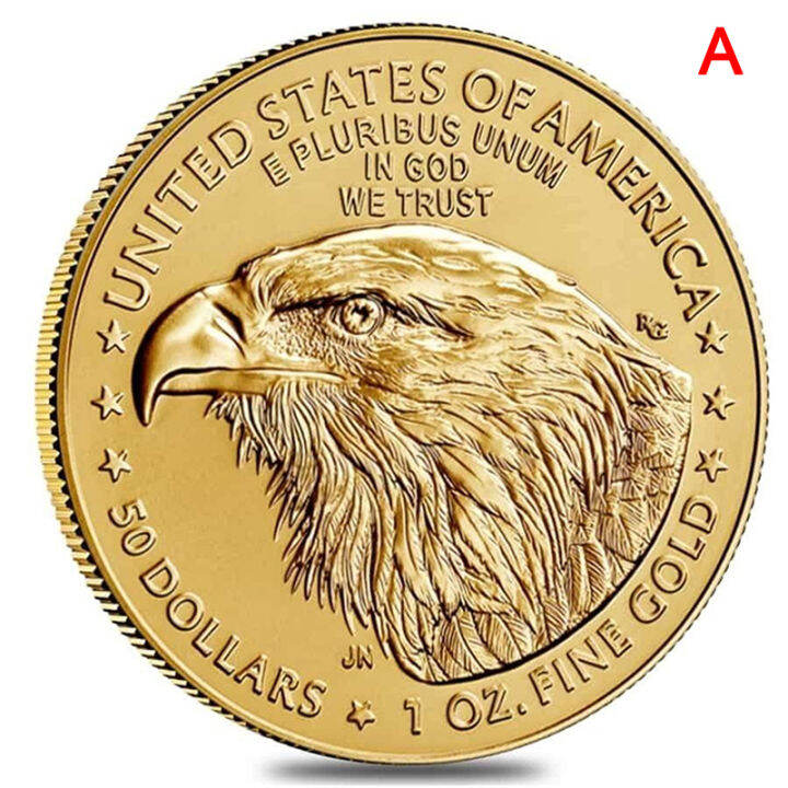 [Free shipping]American Statue of Liberty Eagle Coin Gold Silver Plated