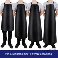 【hot sale】✙■ D13 Ready Stock Waterproof leather apron plus lengthened apron car wash shop waterproof oil and alkali apron restaurant aquatic food factory work apron Kerja Kalis hanging neck apron