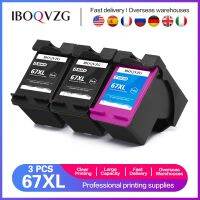 IBOQVZG ตลับหมึกฉีดหมึกสีผลิตซ้ำ Hp 67 67XL สำหรับ HP อิจฉา6052 6055 6058 Deskjet 1225เครื่องพิมพ์2732