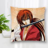 （ALL IN STOCK XZX）Customized Rurouni Kenshin anime pillowcase polyester decorative zipper pillowcase square pillowcase 40x40cm   (Double sided printing with free customization of patterns)