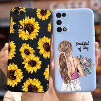 เคสซิลิโคนนิ่มสำหรับ Oppo Realme 7 5G,เคสโทรศัพท์ RMX2111ลายดอกทานตะวันทันสมัยสำหรับเด็กผู้หญิงเคส Realme7 5G