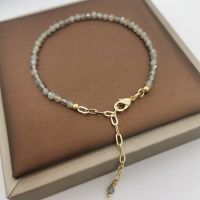 【YF】❅▨☋  Faceted Labradorite Delicate Adjustable 14K Gold Filled Chains Stones Pulsera Mujer Boho