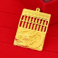 ชายชาย Gold-Plated Abacus จี้รูปมังกร Great Wall Dragon Totem สร้อยคอโชคเกอร์เสริมบุคลิก