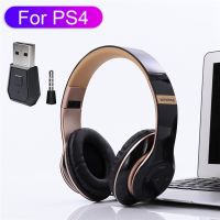 For PS4 PS5 Gamer Wireless Headphones With Microphone Foldable Gaming Helmet with Bluetooth Transmitter Phone Gamer Headset