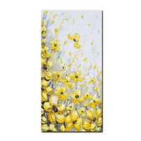 Barocco No Frame  Hand Painted Abstract Yellow Flower Canvas Oil Painting Abstract Wall Picture Living Room Home Wall Decor Drop Shipping