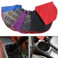 JDPOK สไตล์ jdm Jdm Style SHIFT KNOB BOOT COVER กันฝุ่นกันฝุ่น ผ้าผ้าทอ ฝาครอบหัวคันเกียร์ การเย็บสีแดง อุปกรณ์เสริมรถยนต์