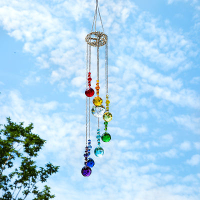H&amp;D Chakra Crystal Ball Prisms Suncatcher Tree of Life Window Hanging Ornament Rainbow Maker Pendant for Home, Garden Decoration