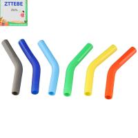 ZTTEBE 6PCS ซิลิโคนทำจากซิลิโคน ที่คลุมฟาง 0.4นิ้วค่ะ ฝาครอบหมวกแก็ป อุปกรณ์ปาร์ตี้ปาร์ตี้ ท็อปเปอร์ฟาง หลอด8มิล