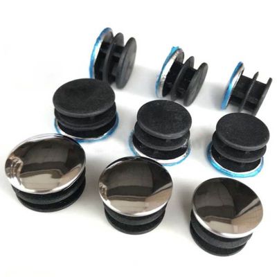 Stainless Steel Round Pipe Cap Plugs Furniture Leg Hole Cover With Mirror Plastic Iron Sheet Floor Protector 4/6/8PCS Dia16-50mm