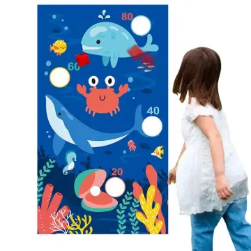 Ocean Fishing Cornhole Decal Set Boards Bean Bag Toss Sticker