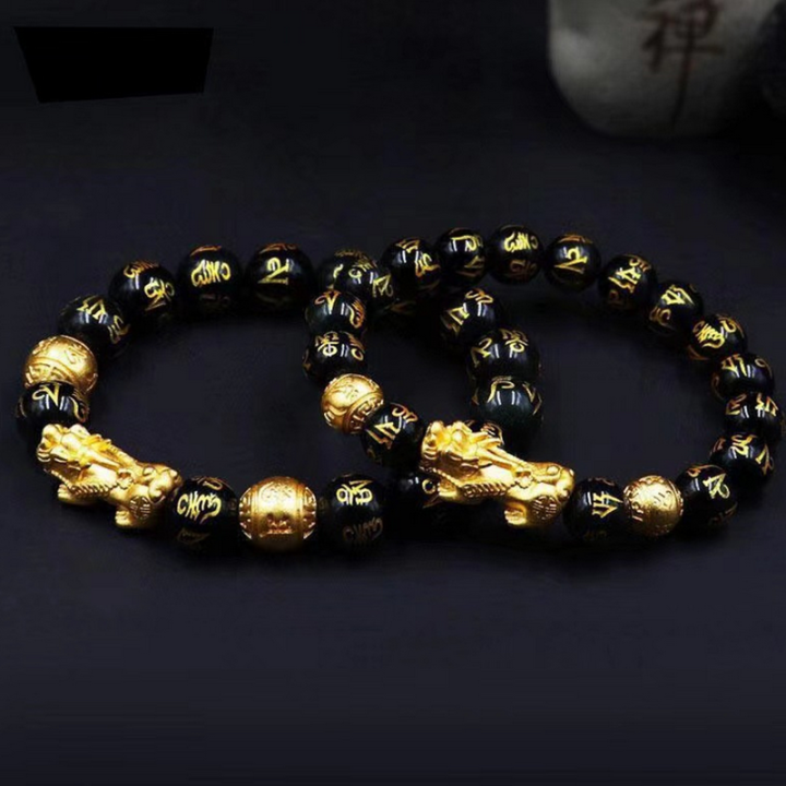 feng-shui-bracelet-for-men-women-natural-real-beads-stone-black-obsidian-pure-copper-pixiu-buddha-good-lucky-amulet-jewellery