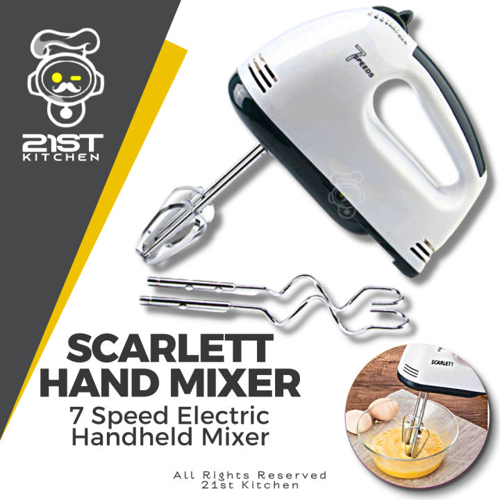 Heavy Duty Electric Scarlett Hand Mixer 7 Speed Egg Beater Mixer