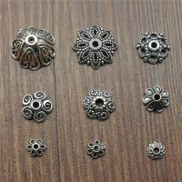 100pcs Bead Caps Charms Pendant Antique Silver Color Bead Caps Charm Pendants Jewelry Accessories DIY Receptacle Charms Beads