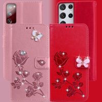 [On1ine 3C Digital} Rose Flip สำหรับ Samsung Galaxy S20 S21 S22 Pro Plus 5G FE J2 Prime J4 A2 Core G530 Carcasa Coque Cover