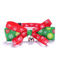 Christmas Cat Dog Collar Dog Accessories Cats Dog Bow Tie Adjustable Neck Strap Cat Dog Grooming Accessories Puppy Cat Necklace