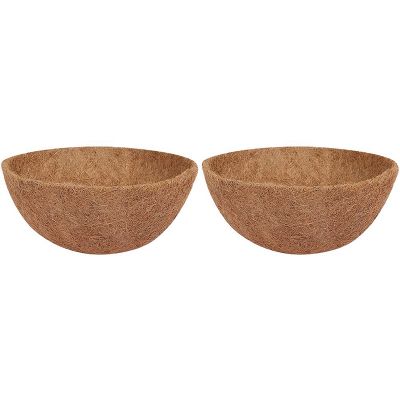 2 Pcs Coconut Hanging Basket Liners 14 Inch Sturdy Round Liners for Planters 100% Natural