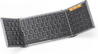 ProtoArc Foldable Bluetooth Keyboard, XK01 Full Size Folding Wireless Keyboard with Number Pad, Slim Portable Travel Keyboard for Windows iOS Android Tablets, Laptops, iPad, iPhone (Space Gray)