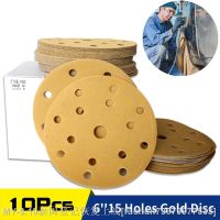 ☎ 6 Inch 15 Holes Hook and Loop Sanding Disc 150MM Sandpaper Wet Dry 60-2000 Grits Aluminum Oxide for Car Wood Auto Polishing