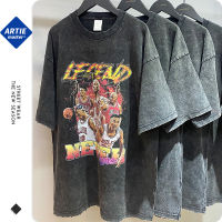 Basketball Graphic T Shirts Men Oversized T-shirt Cotton Print Retro Washed Top Tee Harajuku Streetwear Summer Vintage Clothing