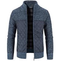 Men Cardigan Sweater Coat Autumn Winter Warmth Thickening Stand-up Collar Casual Male Clothing Knitted Sweater Stitching Jacket