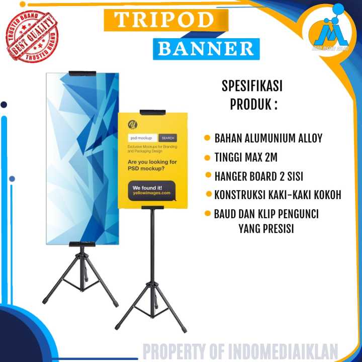 tiang banner/tripod banner/tiang media iklan/tiang promosi | Lazada