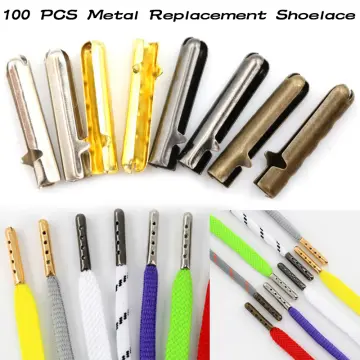 100 Pcs Shoelace 5mm Bullet Metal ends Aglet Tip replacement for