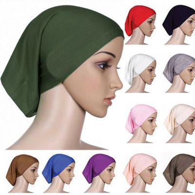 【YF】 Muslim Womens Head Scarf Cotton Underscarf Hijab Cover Headwrap Bonnet Plain Hijabs