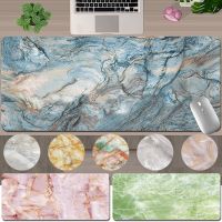 《Lao 6 s mouse pad》แผ่นรองเม้าส์ PU Leather Marble Pattern Series Waterproof Anti Skid Mouse Pad Large 30X60Cm 30X80Cm Cheap Mousepad Gamerเคสและซองมือถือ