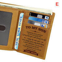 Newly Engraved Trifold Wallet Gift To My SonManHusband First Grain Cowhide Leather Wallet Durable for Men