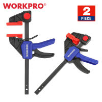 WORKPRO 6Inch 2PC Quick Ratchet F Clamps For Woodworking Carpentry Clamp One-Handed Heavy Duty Bar Clamp Wood Clip Kit Hand Tool