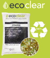 สารกรองสระว่ายน้ำ Ecoclear (0.3 - 0.5 mm) เเบบละเอียด - EcoClear Fine glass filter media 25kg