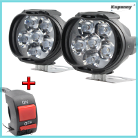 Kupanny 2ชิ้นไฟหน้ารถจักรยานยนต์6500K 6 LED ไฟสปอร์ตไลท์ทำงานมอเตอร์ไซด์ไฟตัดหมอก