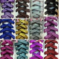 COD SDGREYRTYT GDTM 110cm Fashion Flat Glitter Colored Shoe Laces Canvas Sneaker Shoelaces String