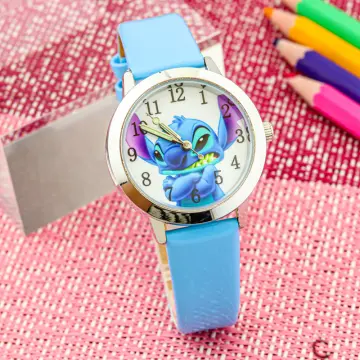 Cartoon Disney Stitch Children's Watches Girls Leather Strap Women