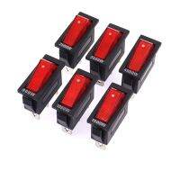 50pcs KCD3 Rocker Switch Red LED Light 3 Pins 2 Position 16A Silver Contact Switch Power Button Switch 800W-4000W