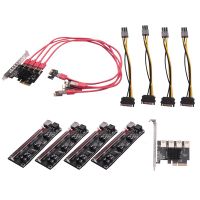 PCIE 4X to 4 Port USB 3.0 PCI-E Riser 4X To16X Expansion Card with PCIE 1 to 4 Riser VER009S PLUS PCI Express Card Set