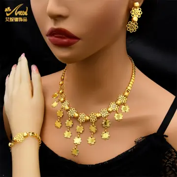ANIID Indian 24K Gold Plated Big Earring Dubai Luxury Tassel Stud Earrings  For Women Pendant Earring Bridal Wedding Jewelry Gift