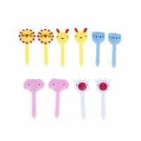 10pcs 4.5cm Cute Animal Fruit Forks Dessert Fork Toothpick Kids Tableware Food Picks Accesorios Para Comida De Niñas Десертная