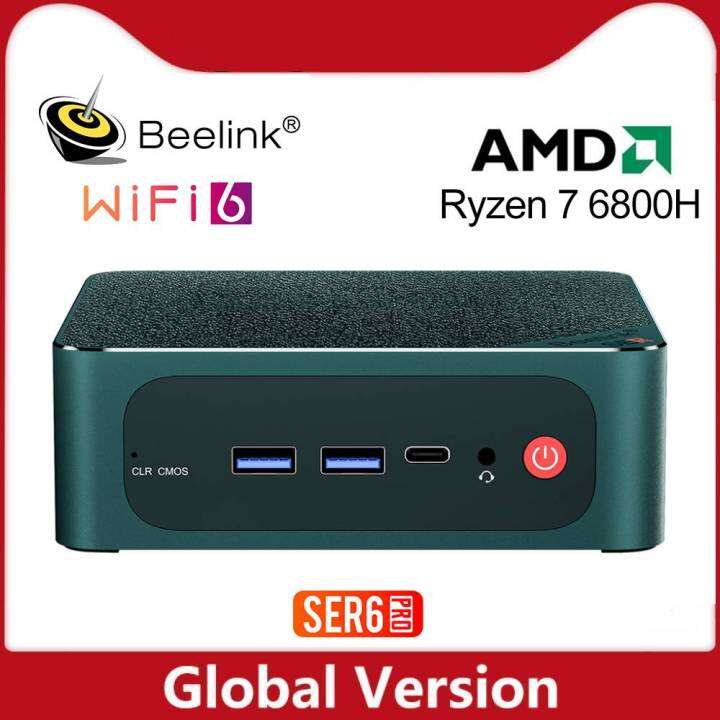 Beelink SER6 Pro AMD Ryzen 7 6800H Mini PC Windows 11 Pro RDNA2 DDR5