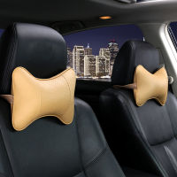 1PC Universal Car Seat Headrest Double Side Pu Leather Neck Memory Pillow Head Support Protector Cushion Auto Travel Accessories