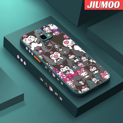 JIUMOO เคสโทรศัพท์ปลอกสำหรับ Samsung Galaxy 2018 J4บวก2018 J4ลายการ์ตูน Sanrio Kuromi บางเฉียบด้านหลังเป็นฝ้าเคสป้องกันเลนส์กล้องคลุมทั้งหมดเนื้อแข็งดีไซน์ใหม่ขอบซิลิโคนกันกระแทก