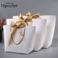 Large Size Gold Present Box For Pajamas Clothes Books Packaging Gold Handle Paper Box Bags Kraft Paper Gift Bag With Handles Dec Gift Wrapping  Bags